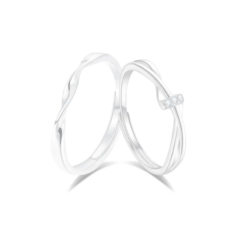 PRETTY DIARY Zircon Rings Unisex-4
