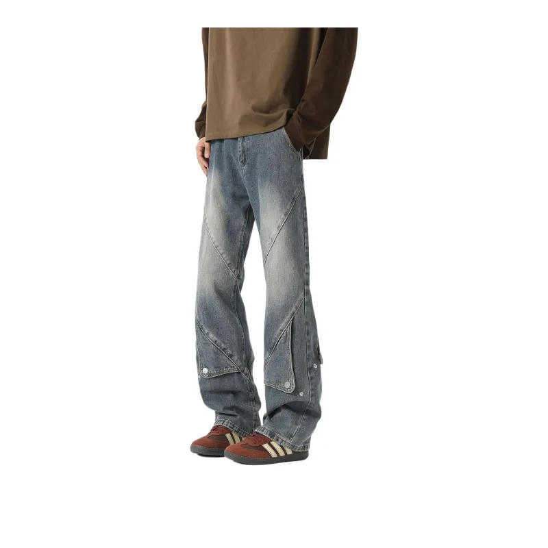 WELTER EXPERIMENT American Luxury Streetwear Trendy Brand Loose Fit Straight Fit Jeans Unisex-7