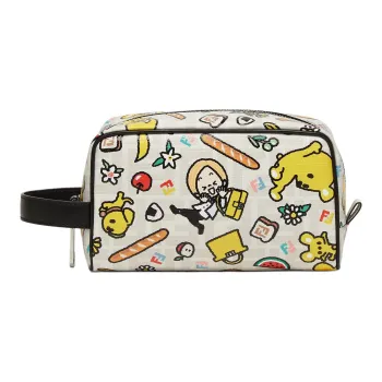 FENDI Baguette Polyurethane Makeup Bag Small Size Unisex White & Multicolor