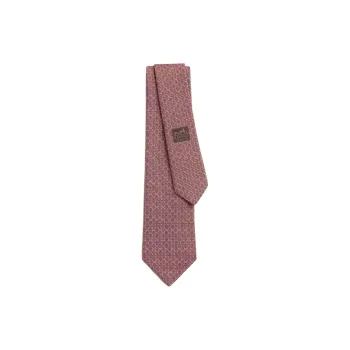 HERMES Mulberry Silk Ties Men's Orange