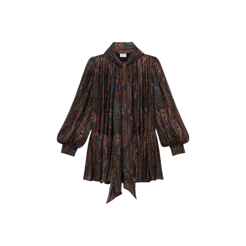 SAINT LAURENT Long Sleeved Dresses Women's Black-1