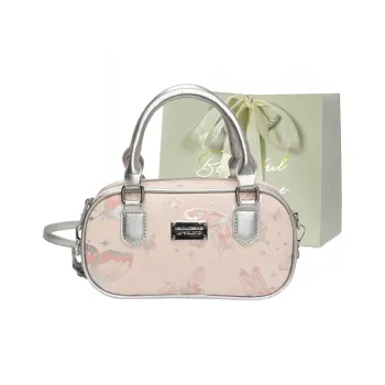 JIANGLIDA PU Boston Bag One Shoulder Handbags Women's Pink/Silver