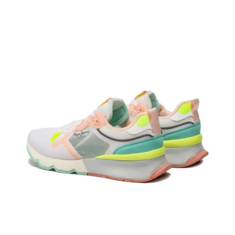 Pepe Jeans Brit Pro Bright Low Top Casual Shoes Women's White Pink-2
