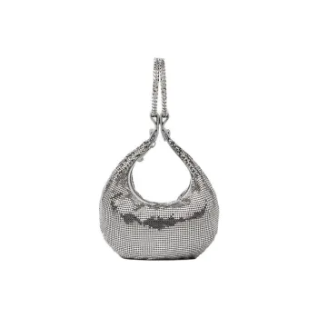 FANSIZHE Metal Handbag Mini Women's Silver