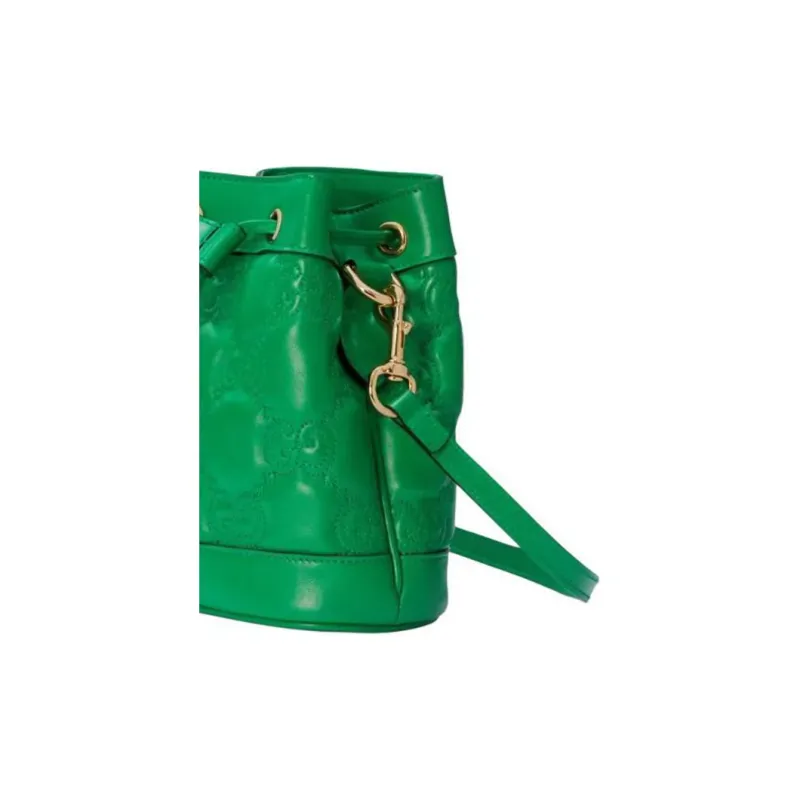 GUCCI GG Matelassé Leather Bucket Bags Shoulder Bag Crossbody Bag Women's Green-2