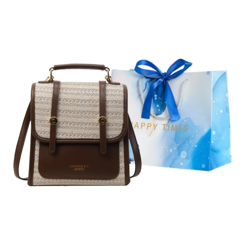 ROUNDOT PU Backpack Women's Ecru/Black/Brown-15