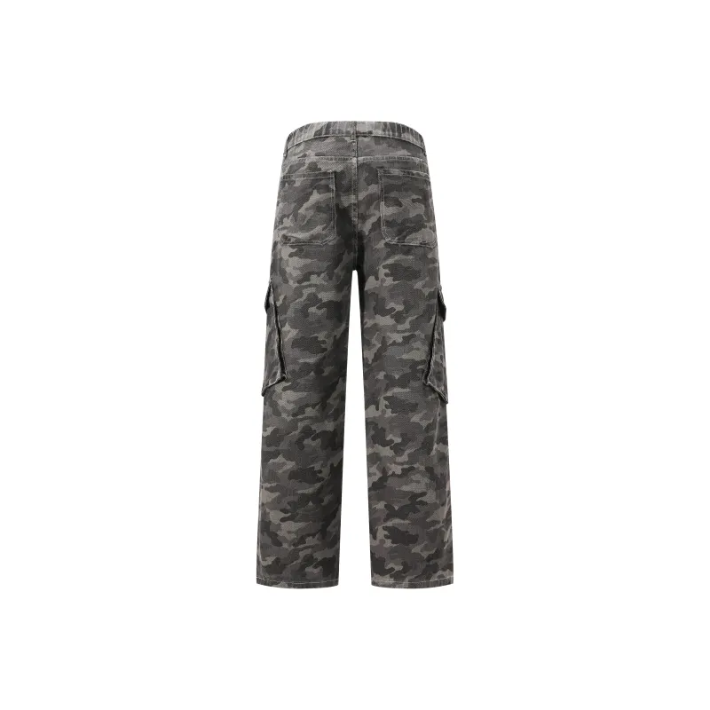 TEN MIRO Jeans Unisex Camouflage Gray-1