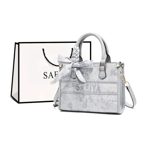 Safiya Synthetic Leather Fashion Trend Handbag Small Size Women's Silver Gray/White/Pink