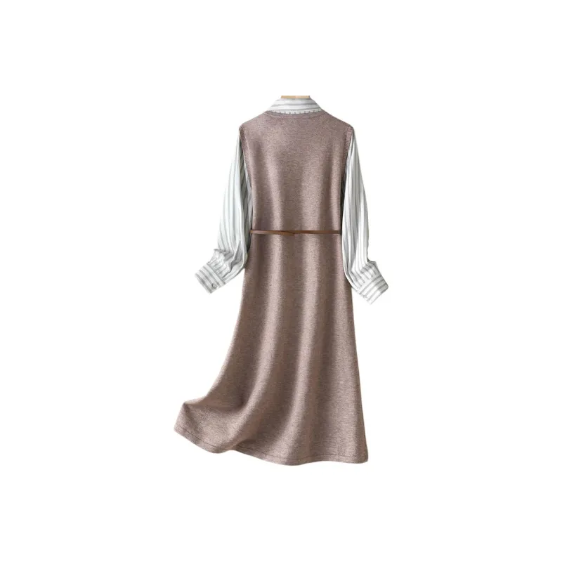 IHIMI Long Sleeved Dresses Women's Oat-2