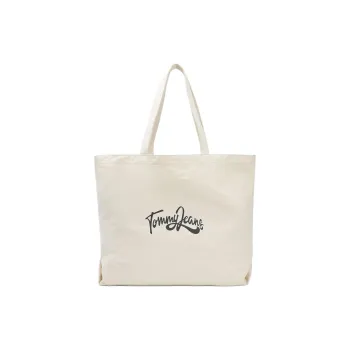Tommy Hilfiger 100% Cotton Tote Bag, Shopping Bag, Shoulder Bag, Handbag Women's Natural Color
