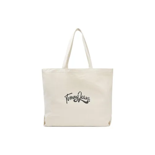 tommy Leather Hilfiger 100% Cotton Tote Bag, Shopping Bag, Shoulder Bag, Handbag Women's Natural Color