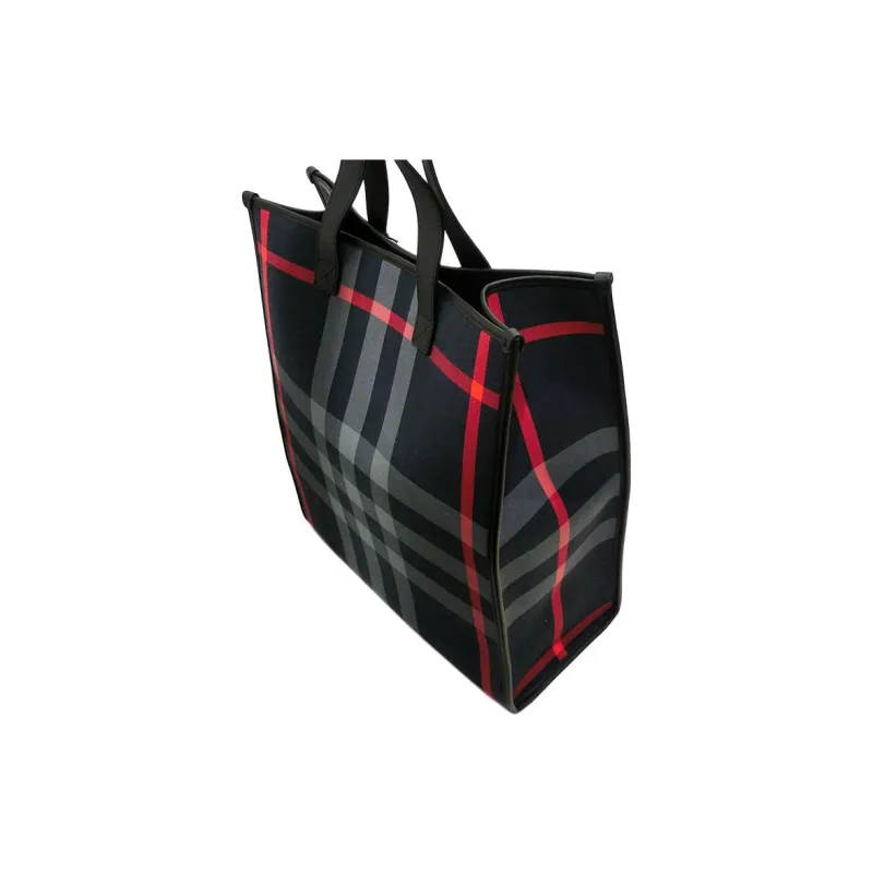 Burberry Cotton Tote Bag, Shopping Bag, Handbag Men's Dark Blue-2