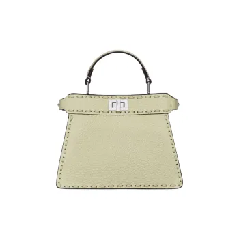 FENDI Peekaboo ISeeU Calfskin One Shoulder Handbag Small Size Women's Green