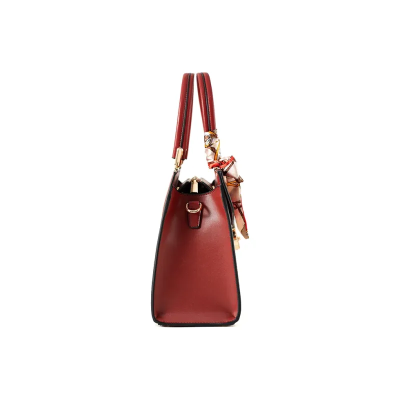 Vigno Synthetic Leather Handbag One Shoulder Crossbody Regular Women's Red-3
