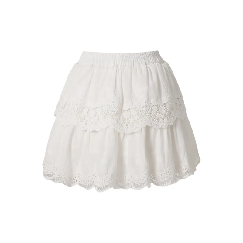 ZXZA Casual Short Skirts Women's White-1