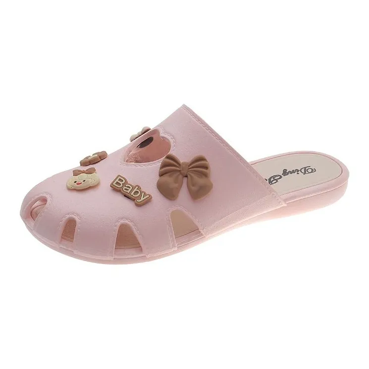 Meter Half Covered Slippers Summer Anti Collision Home Slip Resistant Soft Sole Students Cartoon Lazy Mules Shoes-0