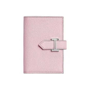 HERMES Bearn Mysore Goat Skin Card Holder Regular Women's Pink