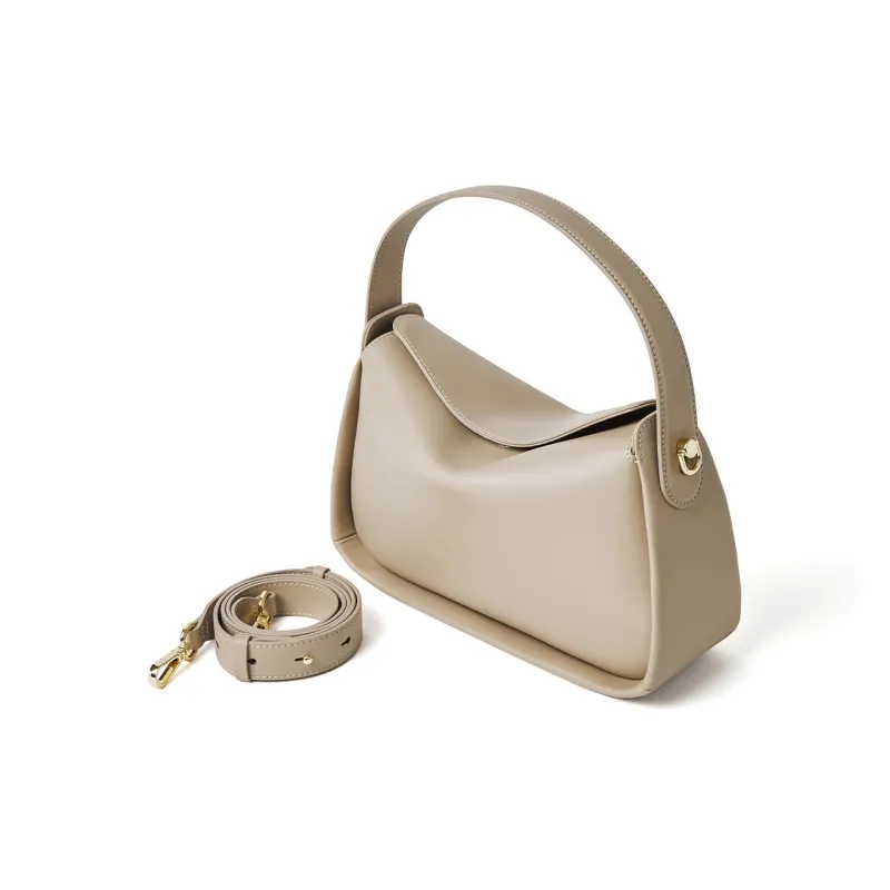 ROBERTA DI CAMERINO Cow Leather One Shoulder Handbag Regular Women's Black/Milk Apricot Gray-8