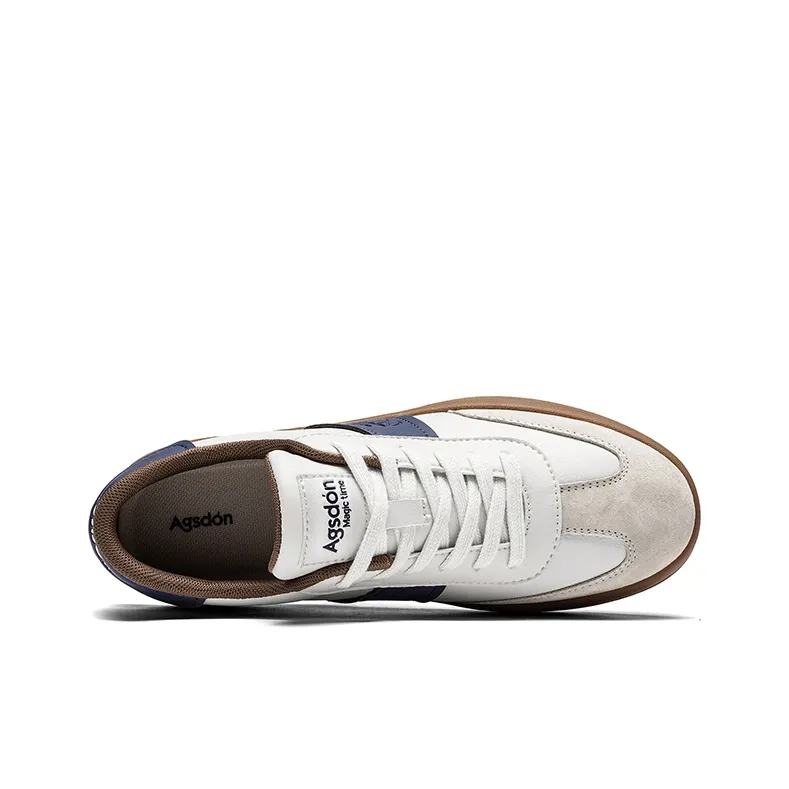 AGSDON Non-slip Lightweight Low-Top Skateboard Shoes Men's Beige Brown-22