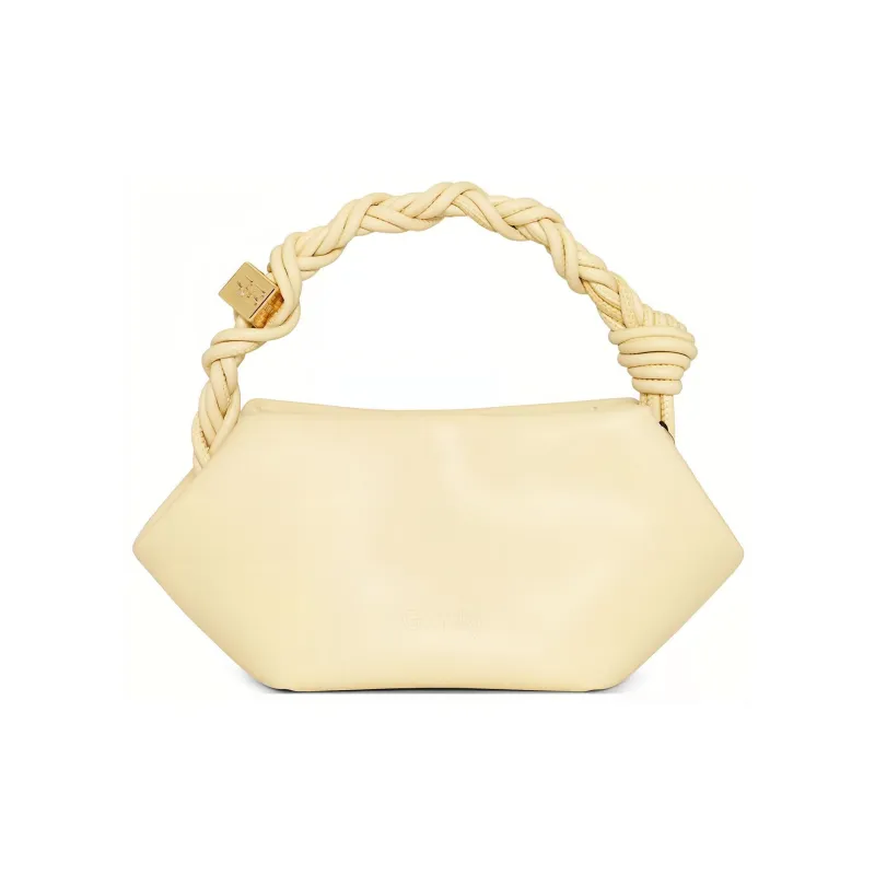 GANNI Patchwork Recycled Leather Shoulder Bag Crossbody Bag Handbag Mini Women's Yellow-2