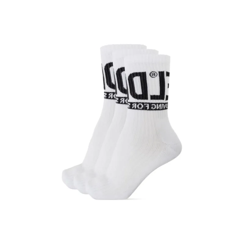 DIESEL Mid Calf Socks Men's 3 Pack White-0