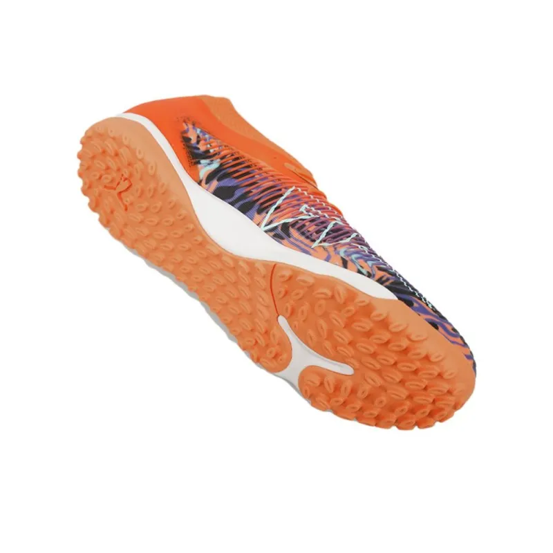 PUMA FUTURE 8 TT Rubber Broken Studs Artificial Ground Abrasion Resistant Coverage Soccer Shoes Men's Orange Black-4