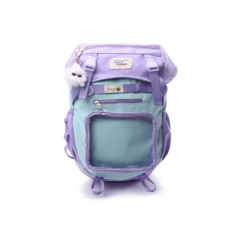 URBAN FOREST Nylon Backpack Regular Unisex Purple/Yellow/Green
