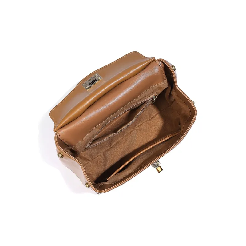 Vigno Synthetic Leather Shoulder Bag Crossbody Bag Regular Women's Brown/Red/Ecru/Black-5