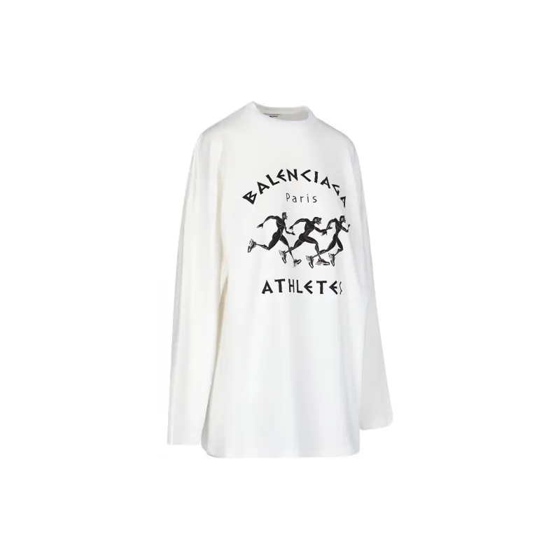 Balenciaga Athletes Logo Oversize Tee 'White/Black'-2