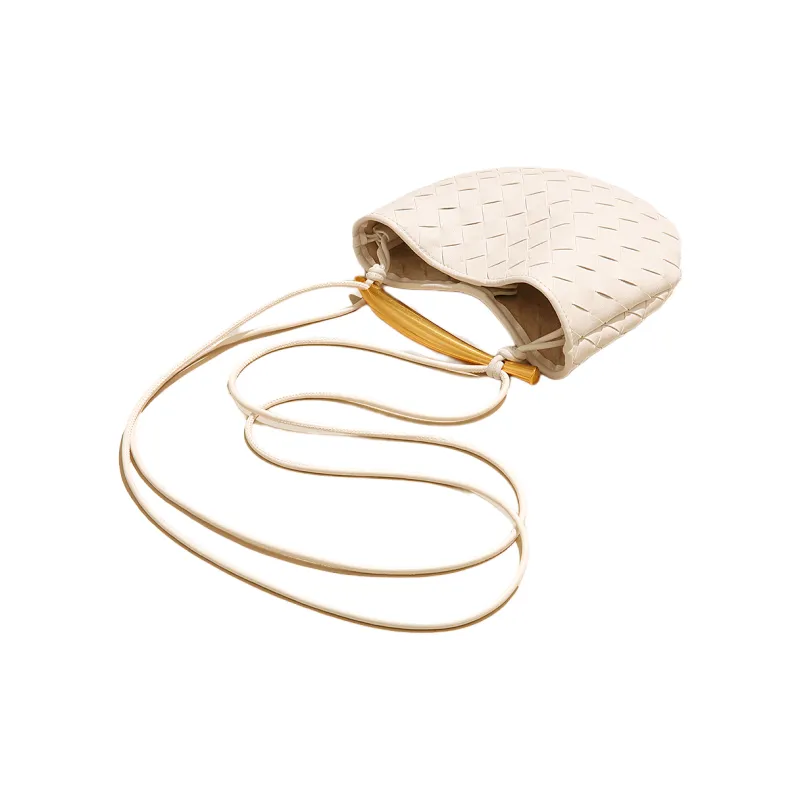 BEMIX PETS Cow Leather Handbag, Crossbody Bag Women's Milkshake White-2