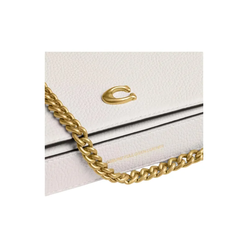 COACH Leather Crossbody Bag, Shoulder Bag Trumpets Women's White-5