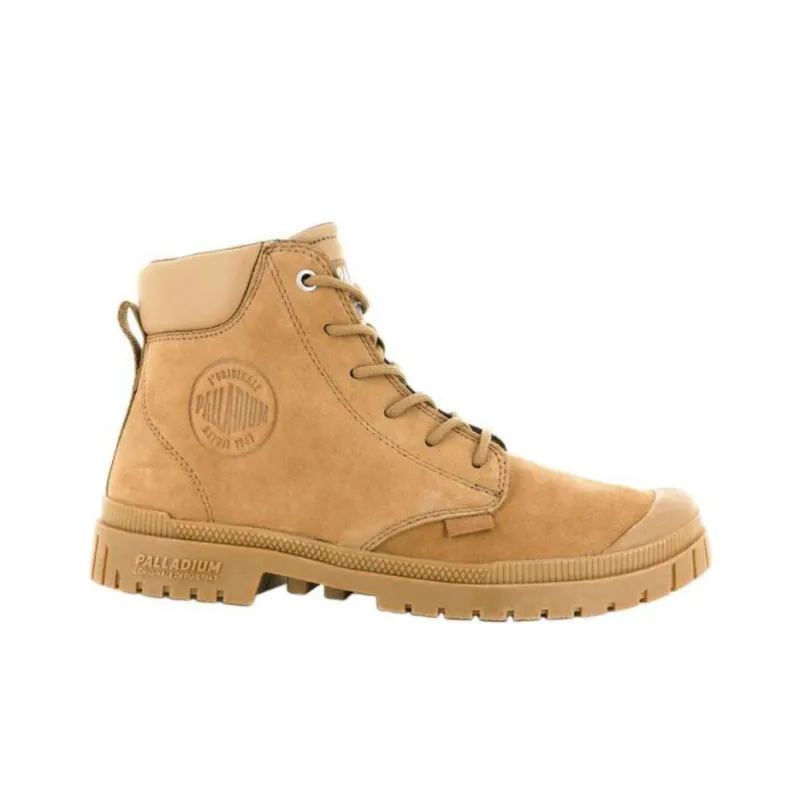 Palladium Abrasion Resistant Slip Resistant Short Outdoor Boots Unisex Brown-1