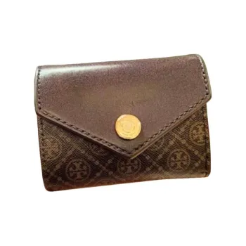 TORY BURCH T Monogram Coated Canvas Wallet Trumpets Women's Brown