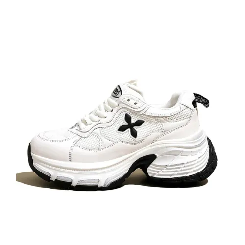 Ruomini Anti Slip Wear Resistant Breathable Height Increasing Low Top Chunky Sneakers Women's