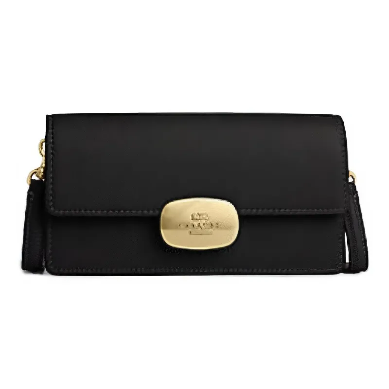 COACH Eliza Calfskin Baguette Bag Shoulder Bag Crossbody Bag Small Size Women's Black-0