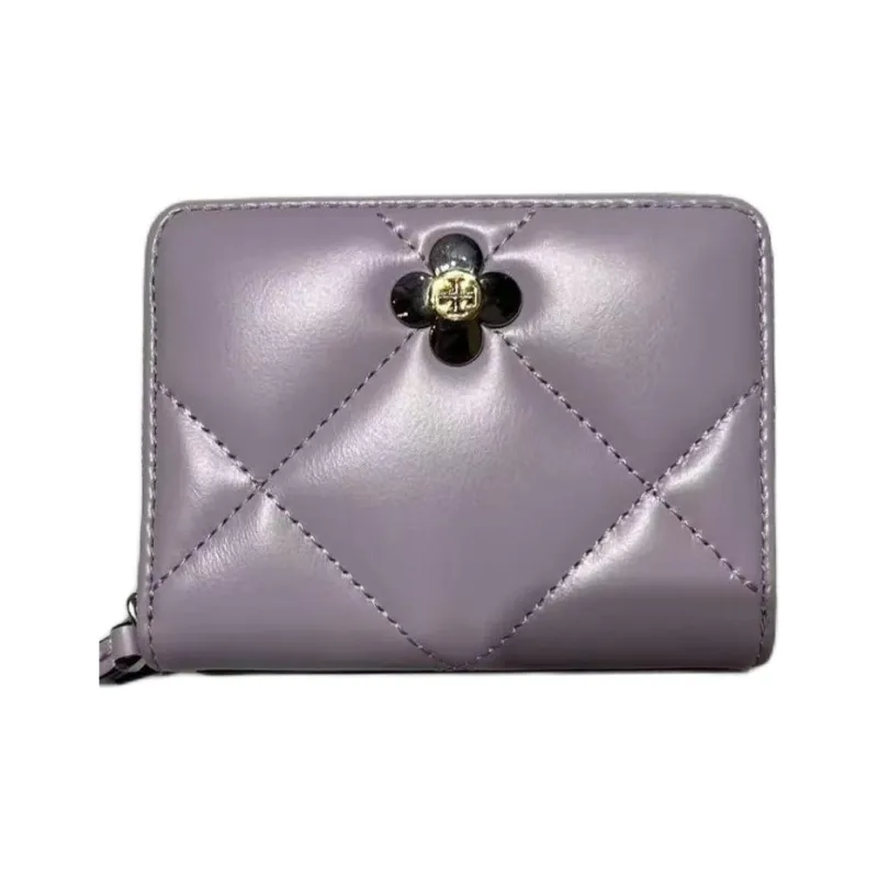 TORY BURCH Leather Wallet Trumpets Women's Purple-0