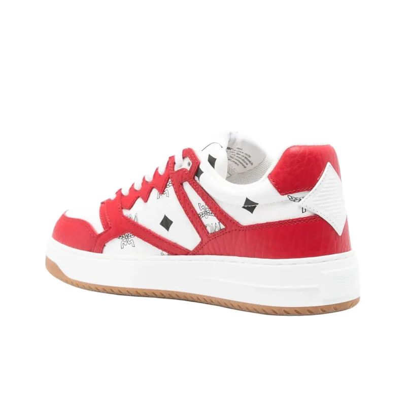 MCM Neo Terrain Visetos Low-Top Skateboard Shoes Men's Red-3