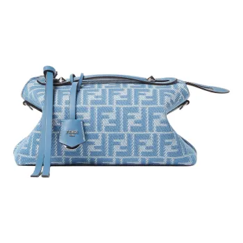 FENDI By The Way Series Cotton Handbag Medium Size Women's Blue