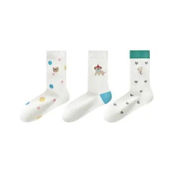 Temooues Mid Calf Socks Women's Combo Set