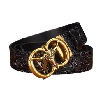 JKEM Cow Split Leather Belts Men's 3.5cm