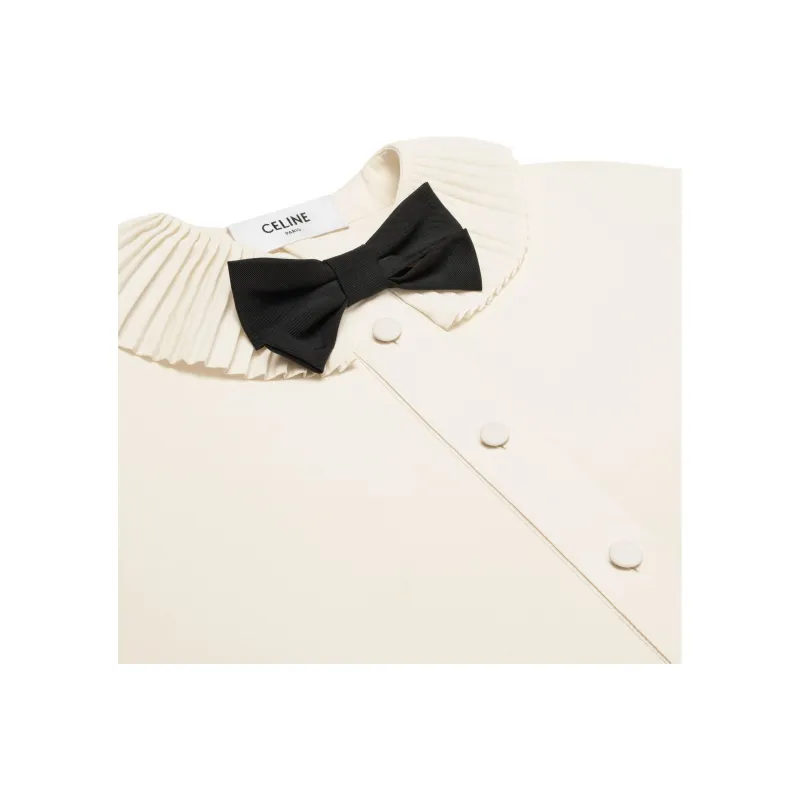 CELINE Mia Shirt With Bow In Silk Crêpe And Acetate-2