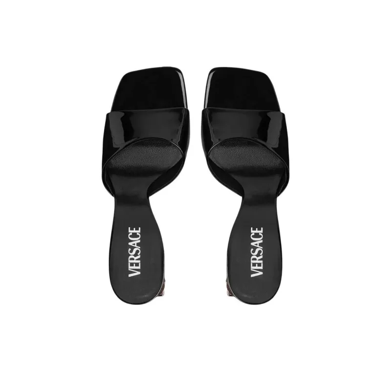 VERSACE Slide Slippers 7cm Women's Black-3