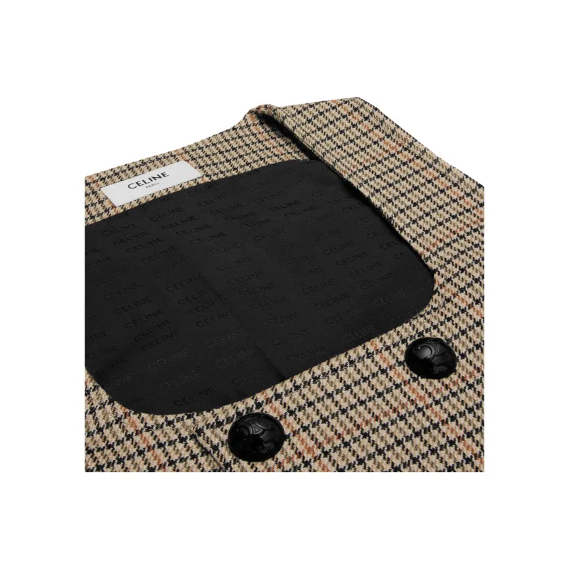 CELINE Double breasted Vest In Houndstooth Wool-2