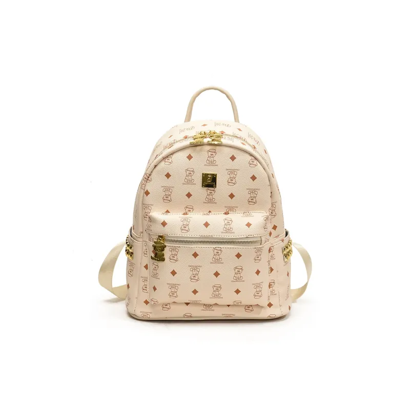 Yalu PU Backpack Tubas Women's Black/White/Brown/Pink-6