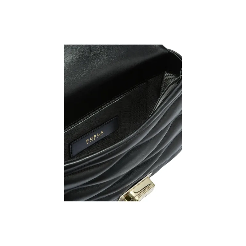 Furla Nappa Leather Shoulder Bag Women's Black-4