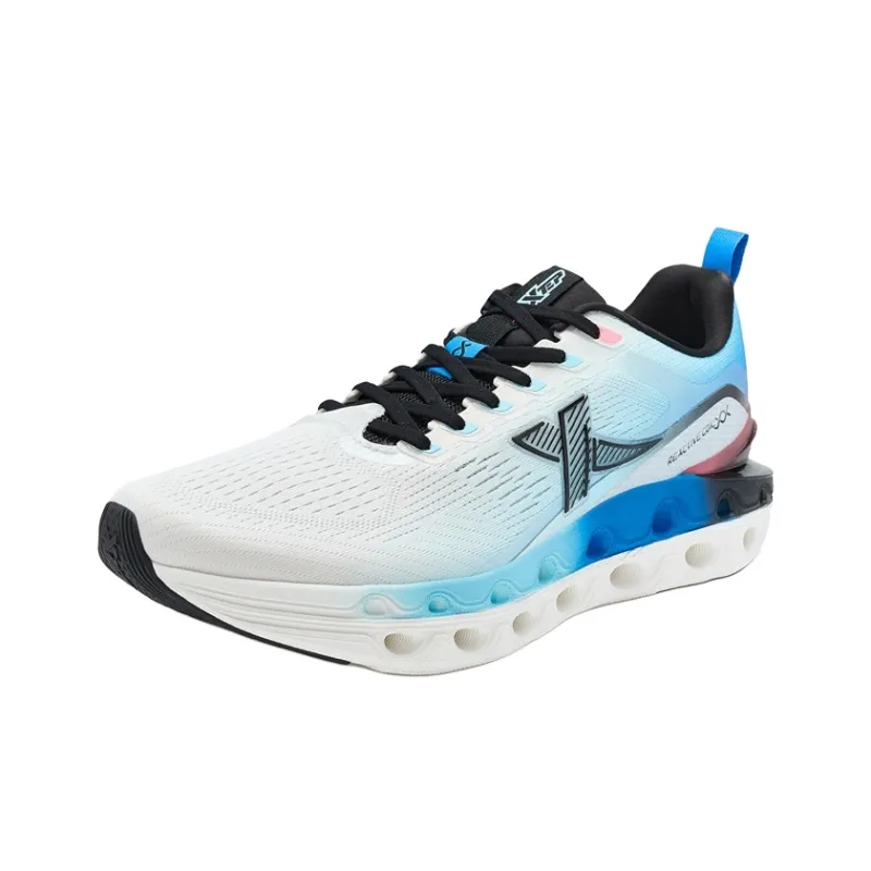 XTEP Cushioning Rotation 11 Cushioning Lightweight Breathable Low Top Casual Training Running Shoes Men's White Blue-1