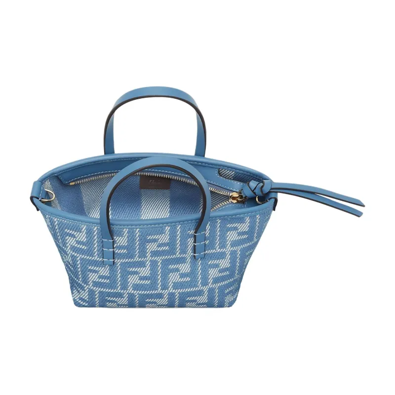 FENDI Cotton Tote Bag, Shopping Bag, Shoulder Bag, Crossbody Bag, Handbag Mini Women's Blue-3