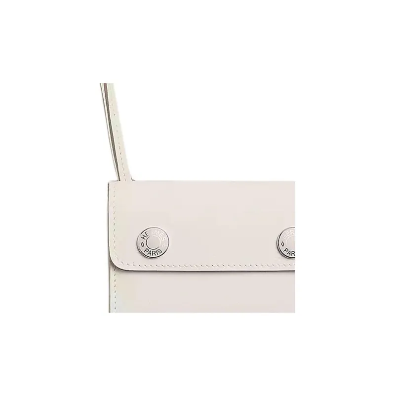 HERMES Hermèsnap Swift Calfskin Card Holder Women's Light Gray-2