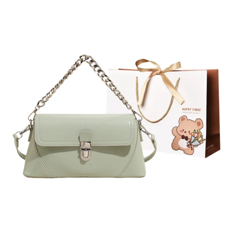 ERANGBEAR PU Crossbody One Shoulder Handbags Regular Women's Ecru/Silver/Black/Khaki/Green-8