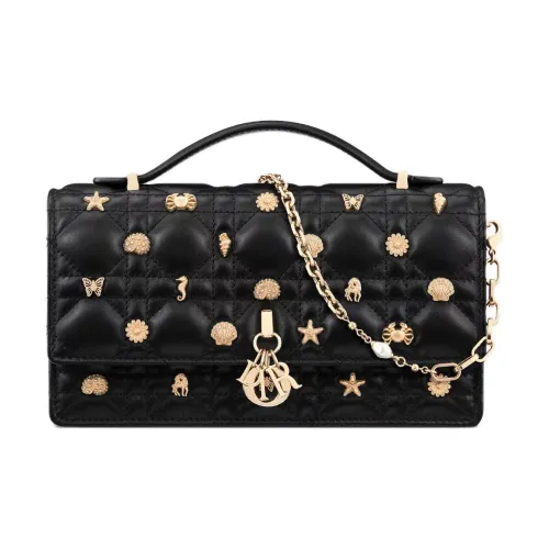 DIOR My Dior Lambskin One Shoulder Handbags Mini Women's Black